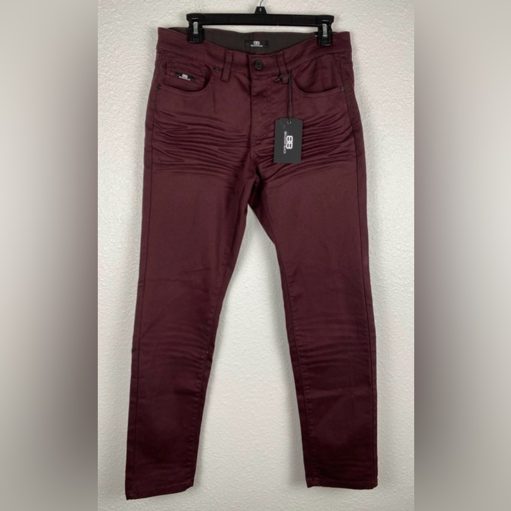 Slim Fit Men's Jeans in Burgundy